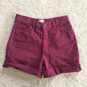 Vintage High Waisted Burgundy Jean Denim Shorts